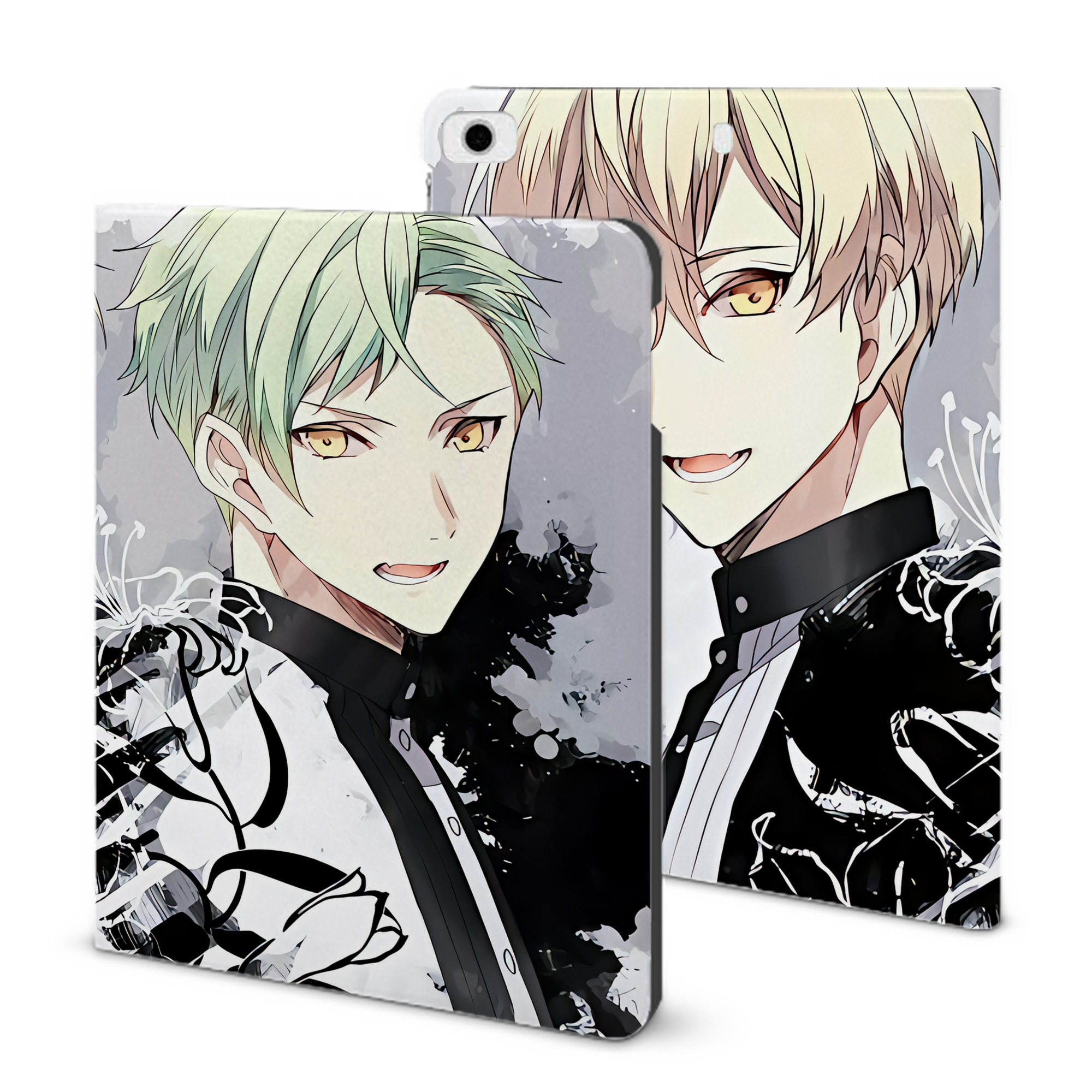 （画像用） 刀剣乱舞 Touken Ranbu IPad ケース ブック型 PUレザー TPU 耐衝撃 軽量 薄型 ペン収納なし 全面保護 IPad 各モデル対応
